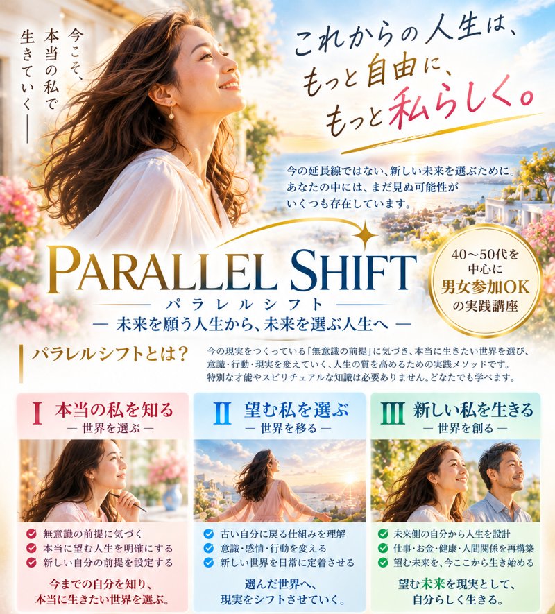 PARALLEL SHIFT パラレルシフト ― 未来を願う人生から、未来を選ぶ人生へ ―